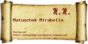 Matuschek Mirabella névjegykártya